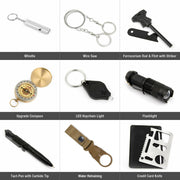 14 in 1 Outdoor Emergency Survival Gear Kit Camping Tactical Tools SOS EDC Case